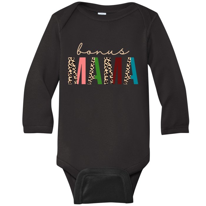 Cute Bonus Mama Leopard Pattern Baby Long Sleeve Bodysuit