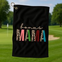 Cute Bonus Mama Leopard Pattern Golf Towel