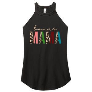 Cute Bonus Mama Leopard Pattern Women's Perfect Tri Rocker Tank