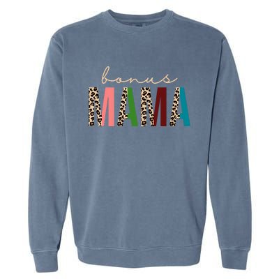 Cute Bonus Mama Leopard Pattern Garment-Dyed Sweatshirt