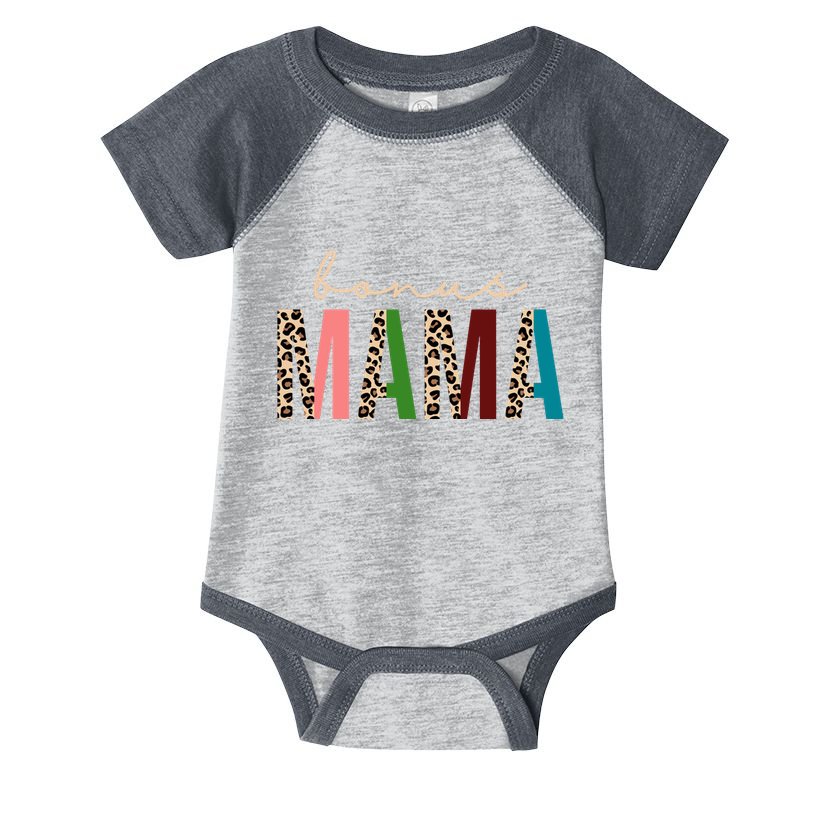 Cute Bonus Mama Leopard Pattern Infant Baby Jersey Bodysuit