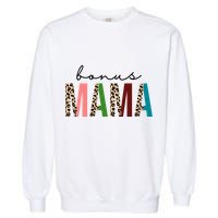 Cute Bonus Mama Leopard Pattern Garment-Dyed Sweatshirt