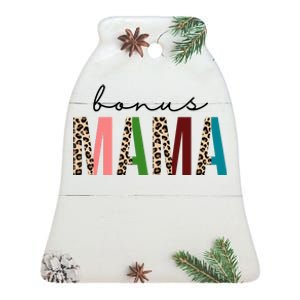 Cute Bonus Mama Leopard Pattern Ceramic Bell Ornament