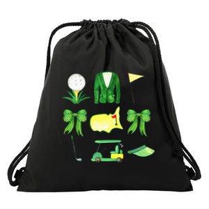 Coquette Bow Masters Golf Tournament Graphic Golfing Golfer Drawstring Bag