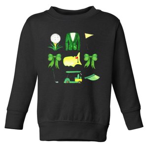 Coquette Bow Masters Golf Tournament Graphic Golfing Golfer Toddler Sweatshirt