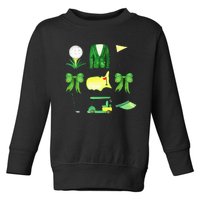 Coquette Bow Masters Golf Tournament Graphic Golfing Golfer Toddler Sweatshirt