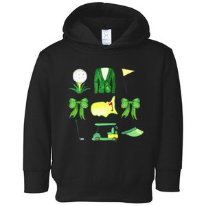 Coquette Bow Masters Golf Tournament Graphic Golfing Golfer Toddler Hoodie