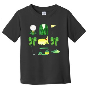 Coquette Bow Masters Golf Tournament Graphic Golfing Golfer Toddler T-Shirt