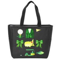 Coquette Bow Masters Golf Tournament Graphic Golfing Golfer Zip Tote Bag