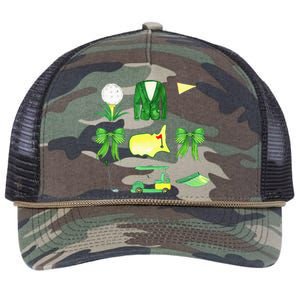 Coquette Bow Masters Golf Tournament Graphic Golfing Golfer Retro Rope Trucker Hat Cap