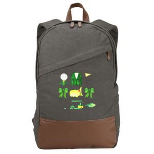 Coquette Bow Masters Golf Tournament Graphic Golfing Golfer Cotton Canvas Backpack