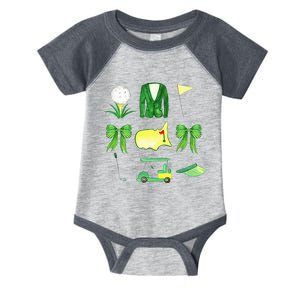 Coquette Bow Masters Golf Tournament Graphic Golfing Golfer Infant Baby Jersey Bodysuit