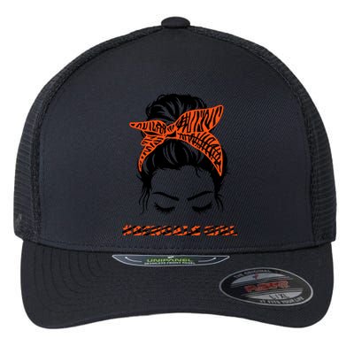 Cute BENGALS Messy Bun Girlss For Womens Girlss Fans Lovers Flexfit Unipanel Trucker Cap