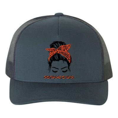 Cute BENGALS Messy Bun Girlss For Womens Girlss Fans Lovers Yupoong Adult 5-Panel Trucker Hat