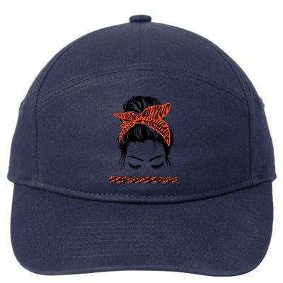 Cute BENGALS Messy Bun Girlss For Womens Girlss Fans Lovers 7-Panel Snapback Hat