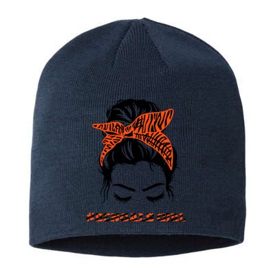 Cute BENGALS Messy Bun Girlss For Womens Girlss Fans Lovers Sustainable Beanie