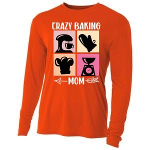 Crazy Baking Mom Baking Mama Baker Chef Mothers Day Gift Cooling Performance Long Sleeve Crew