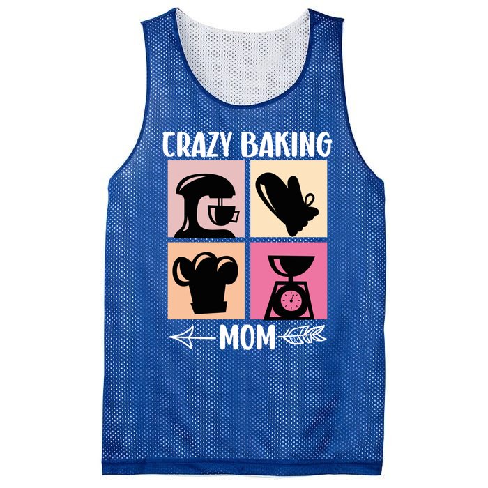 Crazy Baking Mom Baking Mama Baker Chef Mothers Day Gift Mesh Reversible Basketball Jersey Tank