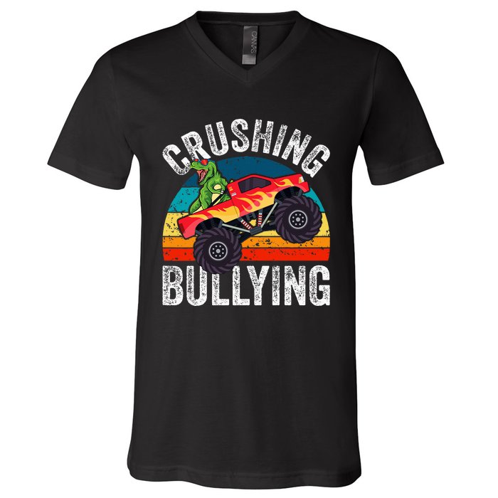 Crushing Bullying Monster Truck Unity Day Orange V-Neck T-Shirt