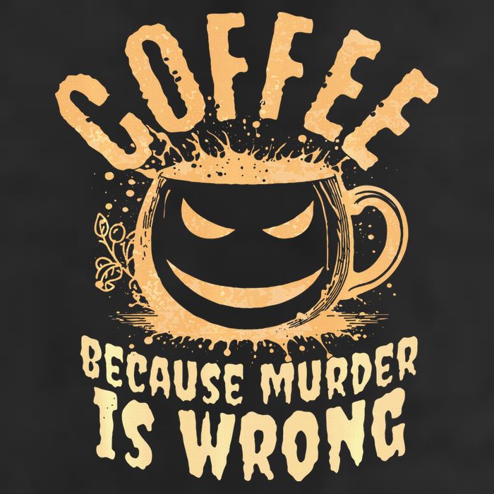 Coffee Because Murder Is Wrong Halloween Caffeinated Lover Cool Comfort Performance Bucket Hat