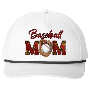 Cool Baseball Mom With Leopard Print Snapback Five-Panel Rope Hat