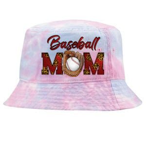 Cool Baseball Mom With Leopard Print Tie-Dyed Bucket Hat