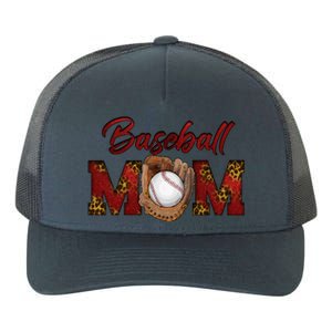 Cool Baseball Mom With Leopard Print Yupoong Adult 5-Panel Trucker Hat