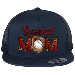 Cool Baseball Mom With Leopard Print Flat Bill Trucker Hat