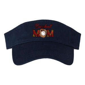 Cool Baseball Mom With Leopard Print Valucap Bio-Washed Visor