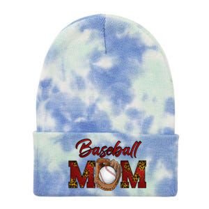 Cool Baseball Mom With Leopard Print Tie Dye 12in Knit Beanie