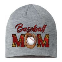 Cool Baseball Mom With Leopard Print Sustainable Beanie