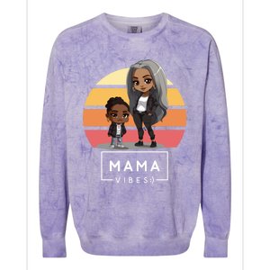 Cute Black Mom Magic MotherS Day Melanin Mama 2024 Gift Colorblast Crewneck Sweatshirt