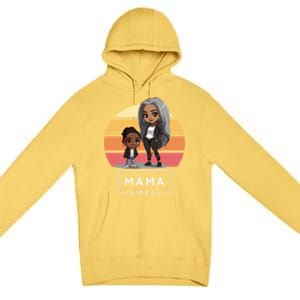 Cute Black Mom Magic MotherS Day Melanin Mama 2024 Gift Premium Pullover Hoodie