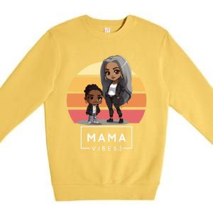 Cute Black Mom Magic MotherS Day Melanin Mama 2024 Gift Premium Crewneck Sweatshirt