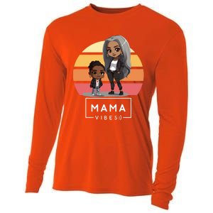 Cute Black Mom Magic MotherS Day Melanin Mama 2024 Gift Cooling Performance Long Sleeve Crew