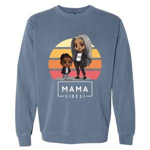 Cute Black Mom Magic MotherS Day Melanin Mama 2024 Gift Garment-Dyed Sweatshirt