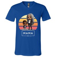 Cute Black Mom Magic MotherS Day Melanin Mama 2024 Gift V-Neck T-Shirt