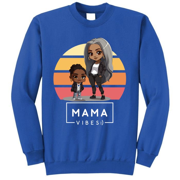 Cute Black Mom Magic MotherS Day Melanin Mama 2024 Gift Tall Sweatshirt