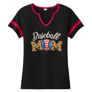 Cute Baseball Mom Baseball Fan Ladies Halftime Notch Neck Tee