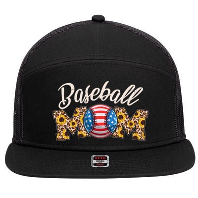 Cute Baseball Mom Baseball Fan 7 Panel Mesh Trucker Snapback Hat