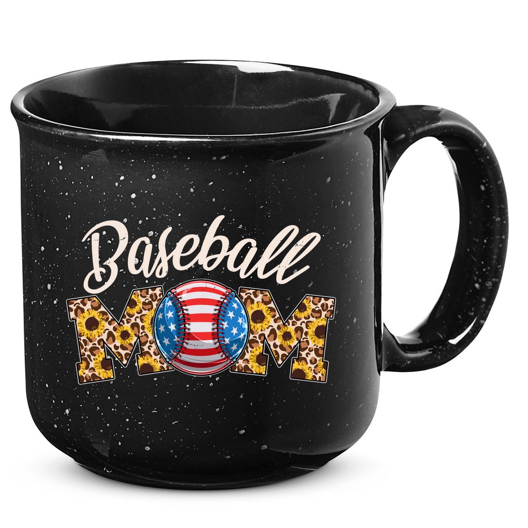 Cute Baseball Mom Baseball Fan 15oz Campfire Ceramic Mug