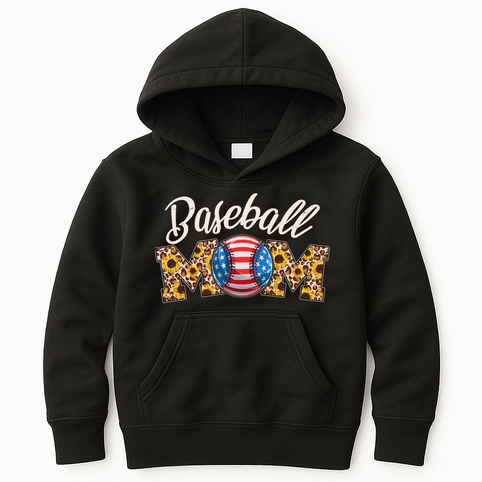 Cute Baseball Mom Baseball Fan Kids Hoodie