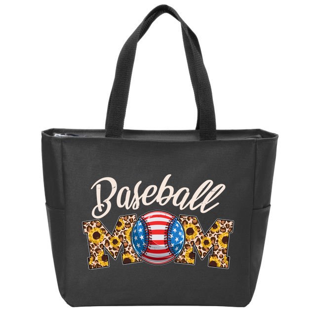 Cute Baseball Mom Baseball Fan Zip Tote Bag