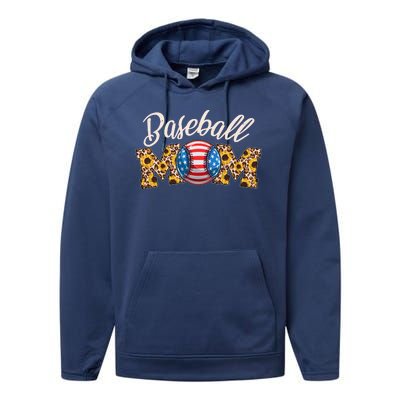 Cute Baseball Mom Baseball Fan Performance Fleece Hoodie