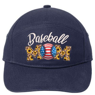 Cute Baseball Mom Baseball Fan 7-Panel Snapback Hat