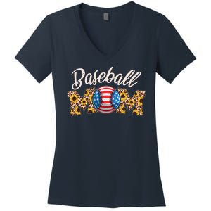 Cute Baseball Mom Baseball Fan Women's V-Neck T-Shirt