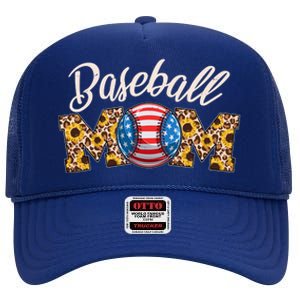 Cute Baseball Mom Baseball Fan High Crown Mesh Back Trucker Hat