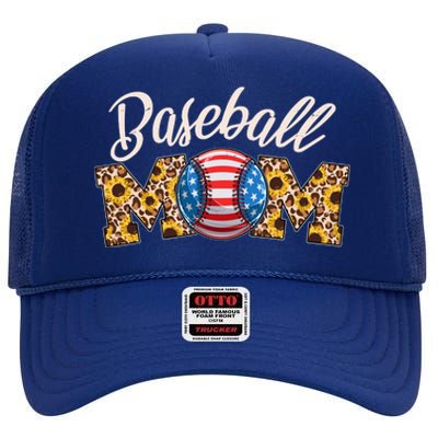 Cute Baseball Mom Baseball Fan High Crown Mesh Back Trucker Hat