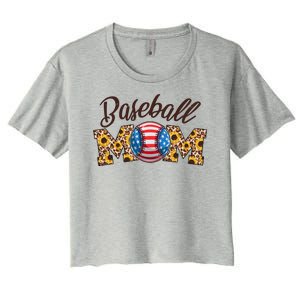 Cute Baseball Mom Baseball Fan Women's Crop Top Tee