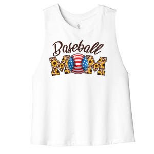 Cute Baseball Mom Baseball Fan Women's Racerback Cropped Tank